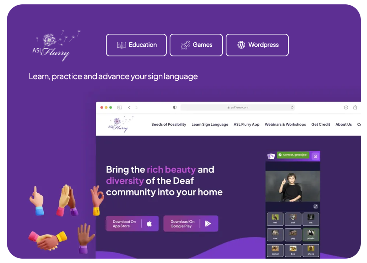 ASL Flurry app - built by App Makers LA