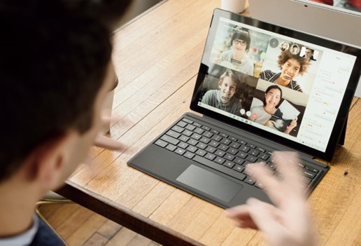 a team of people on an online meet