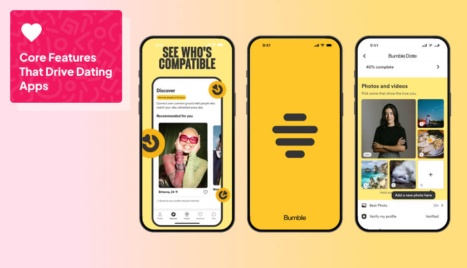 mobile phone screen showing Bumble's user interface