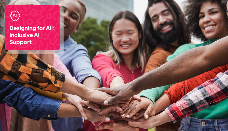 group of people in different colors coming together