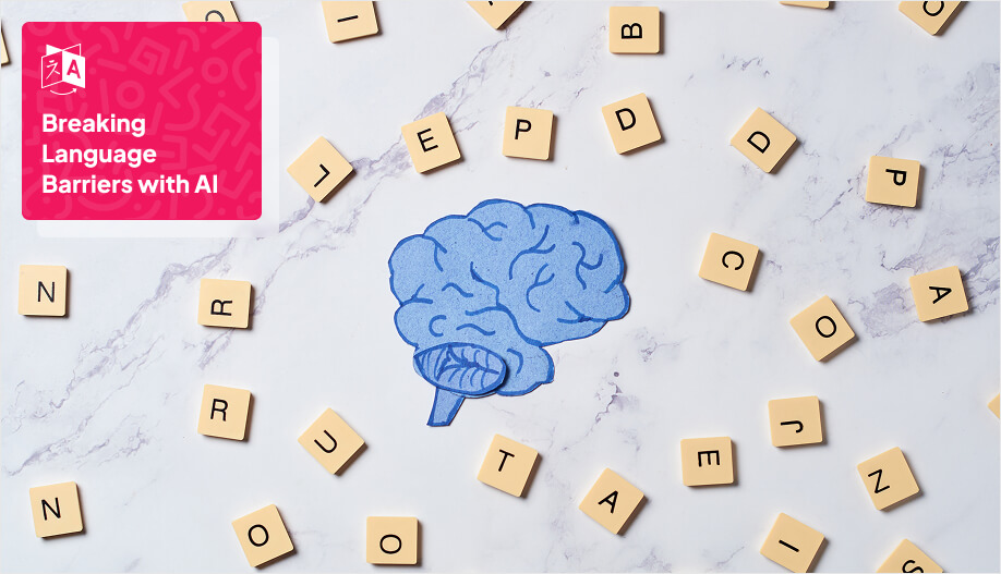 letters surround a drawn brain