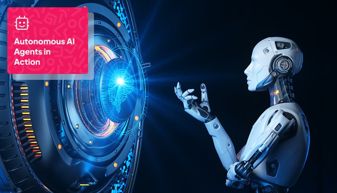 humanoid robot facing at a power center