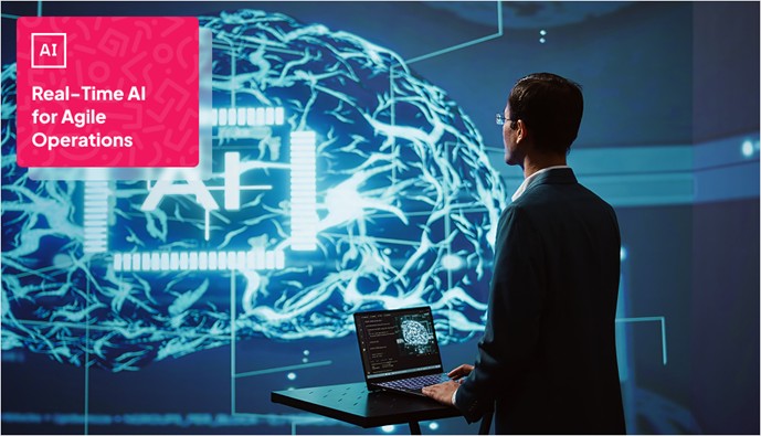 user navigating AI in his laptop