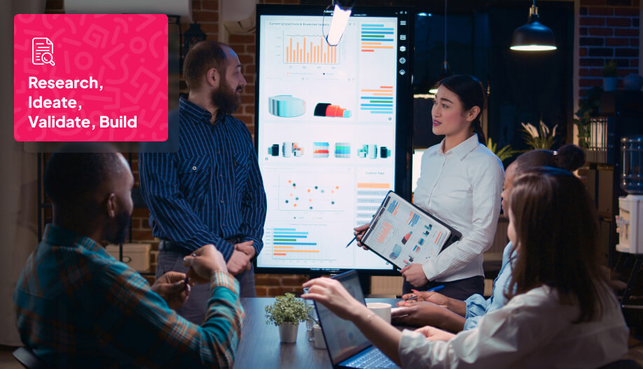 a team discussing about business plan