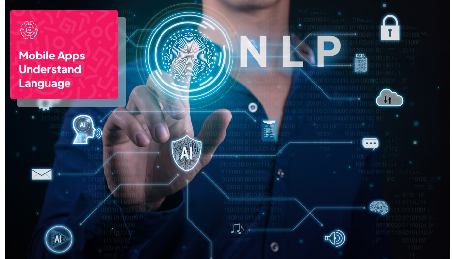 digital illustration of user choosing to use NLP