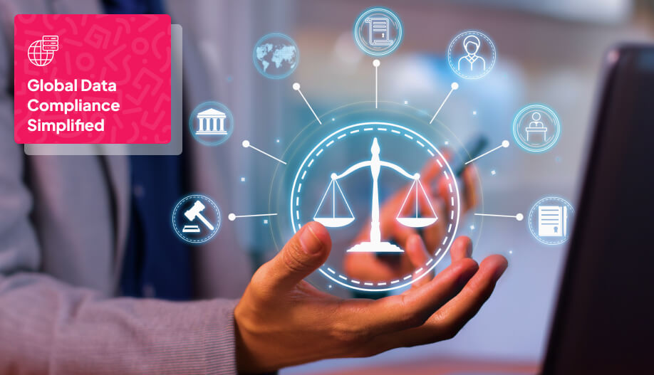 a digital presentation of weighing scales symbolizing laws