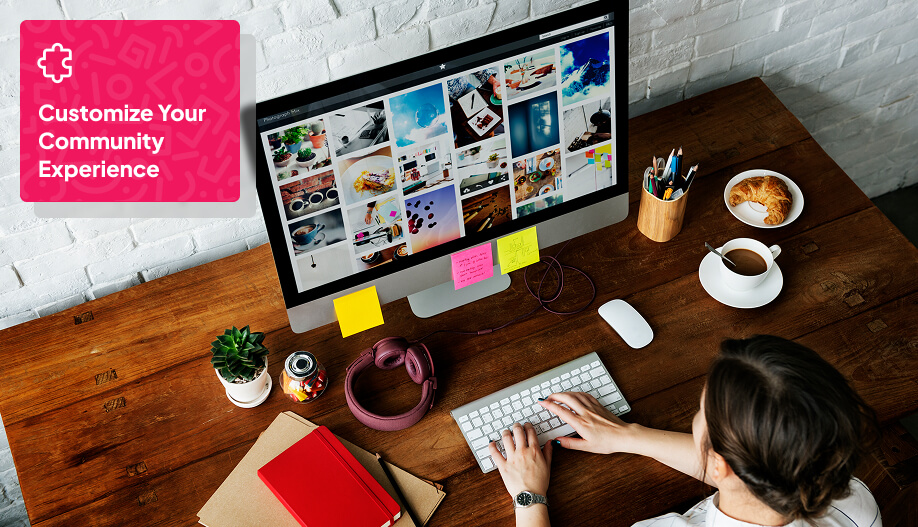 user doing some work in her computer