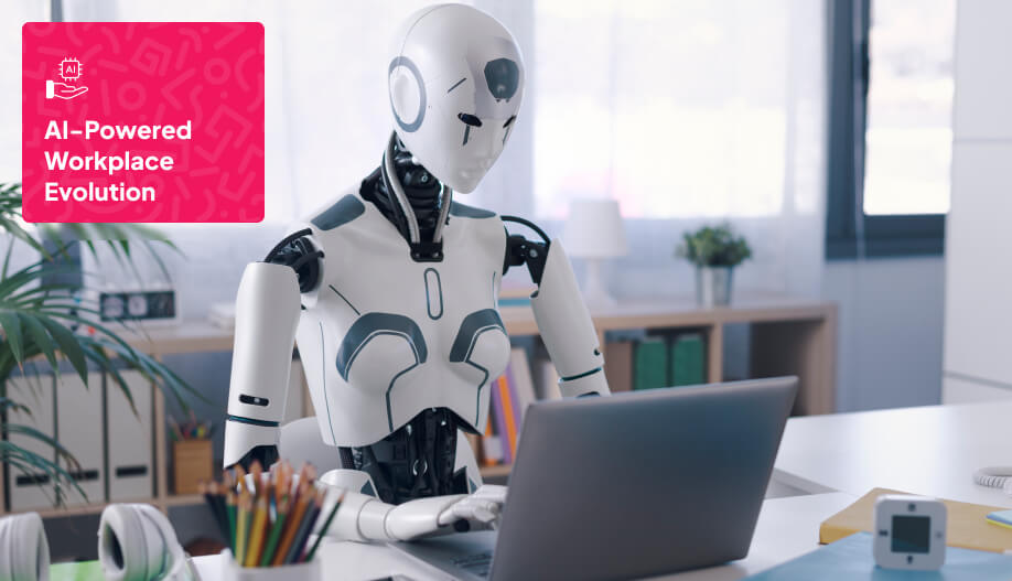 humanoid robot using a laptop