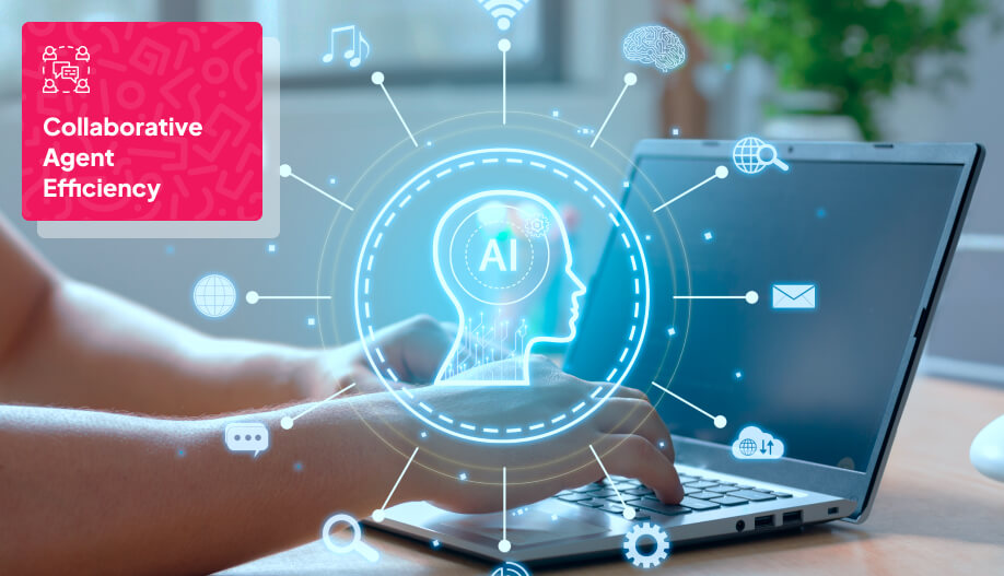 digital presentation of AI with different functionalities represented by icons surrounding it