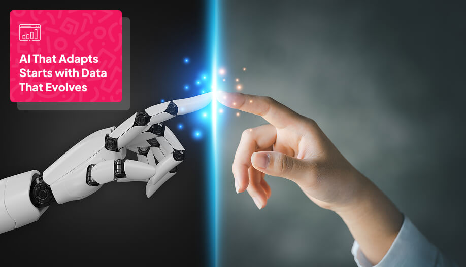 a humanoid hand and a hand of a real human reaching using their pointing finger