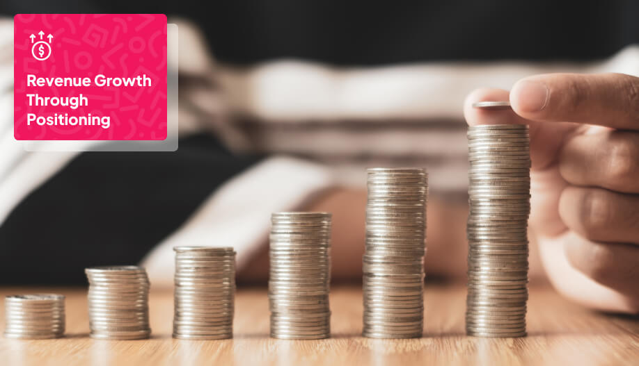 a stack of coins progressing which symbolizes increase in revenue