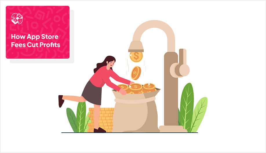 animated illustration of a faucet producing coins symbolizing revenue