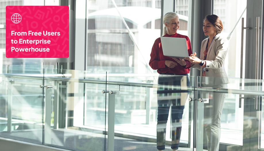 two women discussing something from the laptop