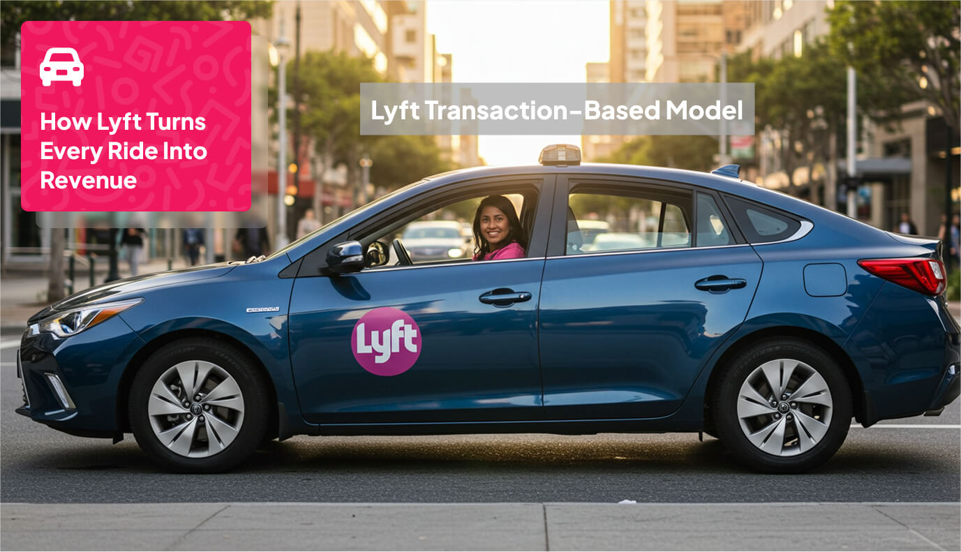 a car with lyft logo with a woman in the driver seat