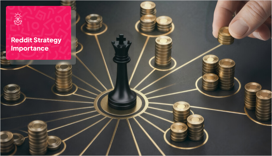 a chess piece in the center surrounded by coins symbolizing monetization strategy
