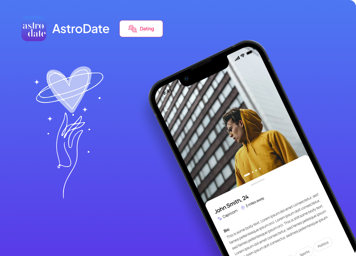 AstroDate astrology dating app screen
