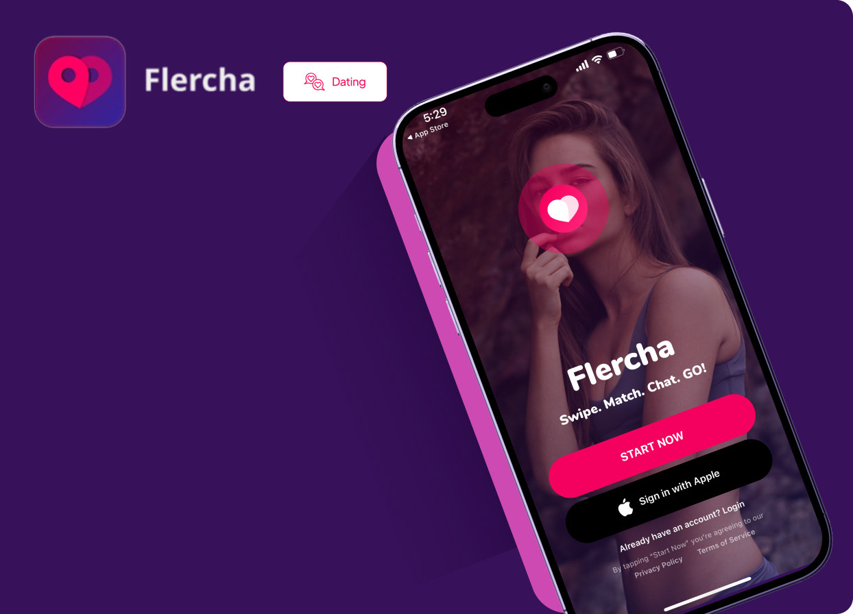 Flercha geolocation dating app screen