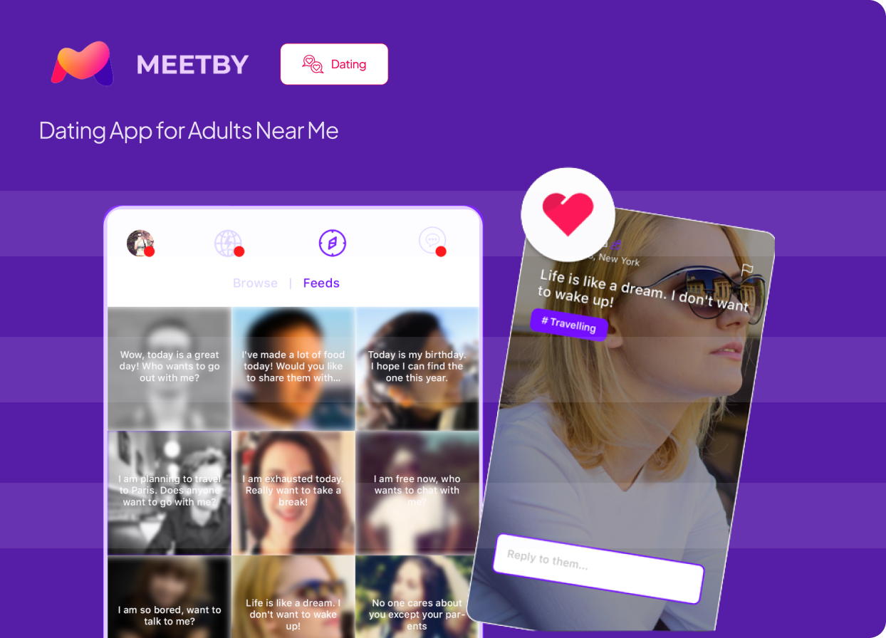 Video and long-distance dating app screen