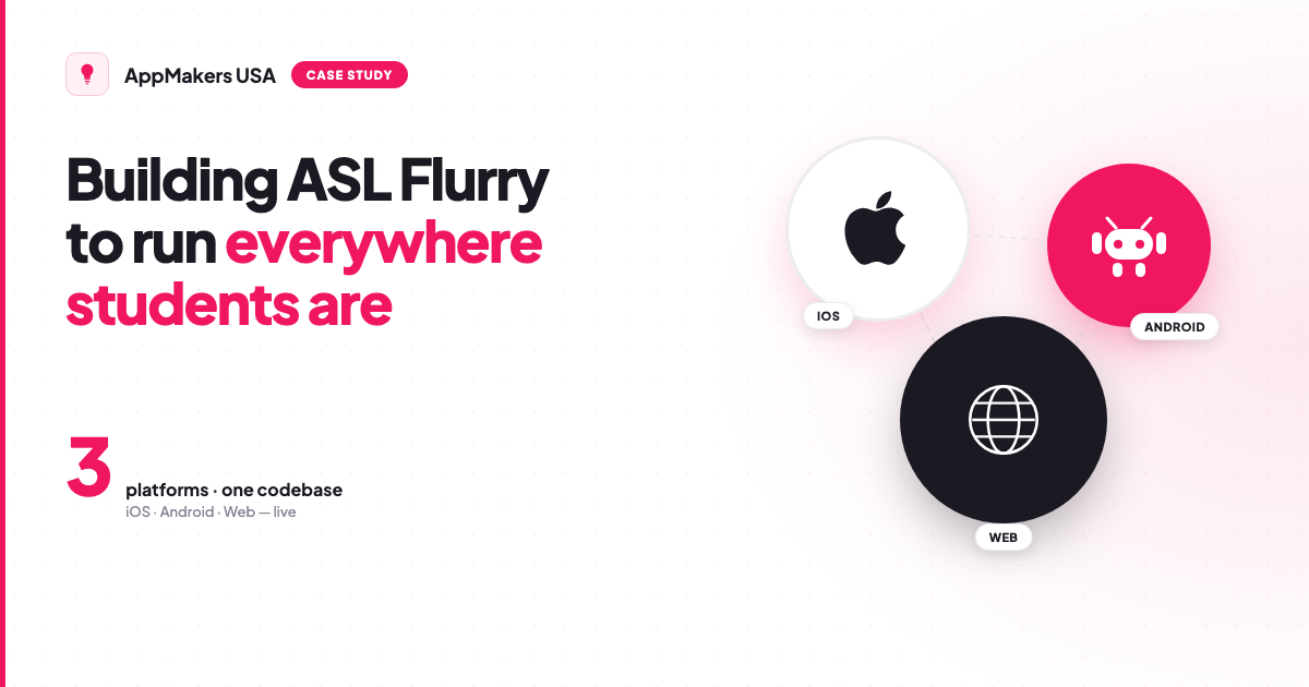 ASL Flurry, a cross-platform sign language learning app built by AppMakers USA