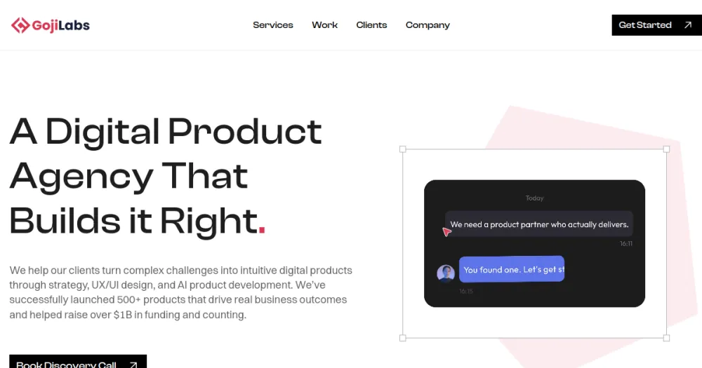 Goji Labs homepage