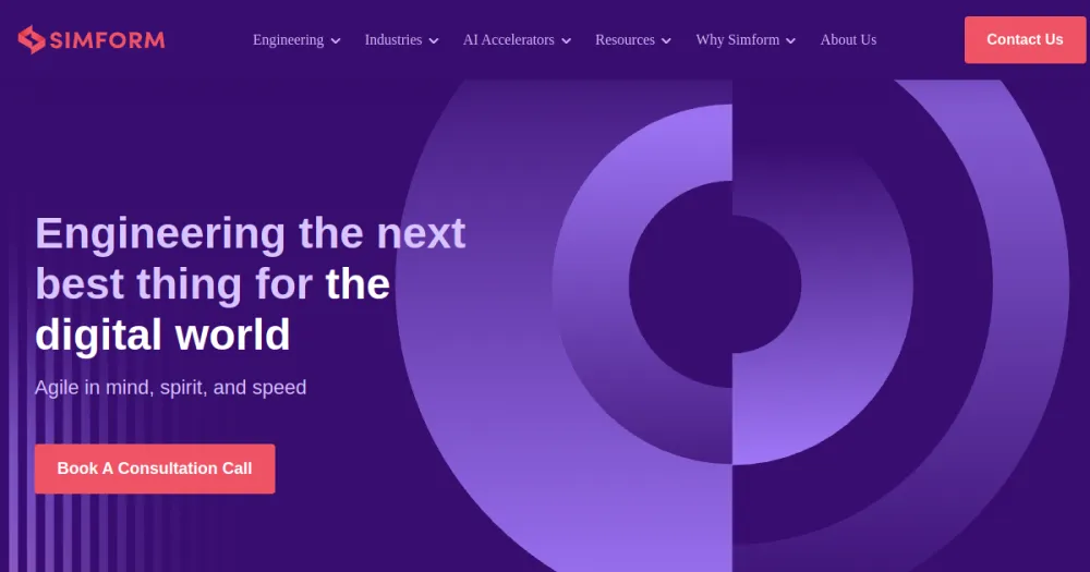 Simform homepage