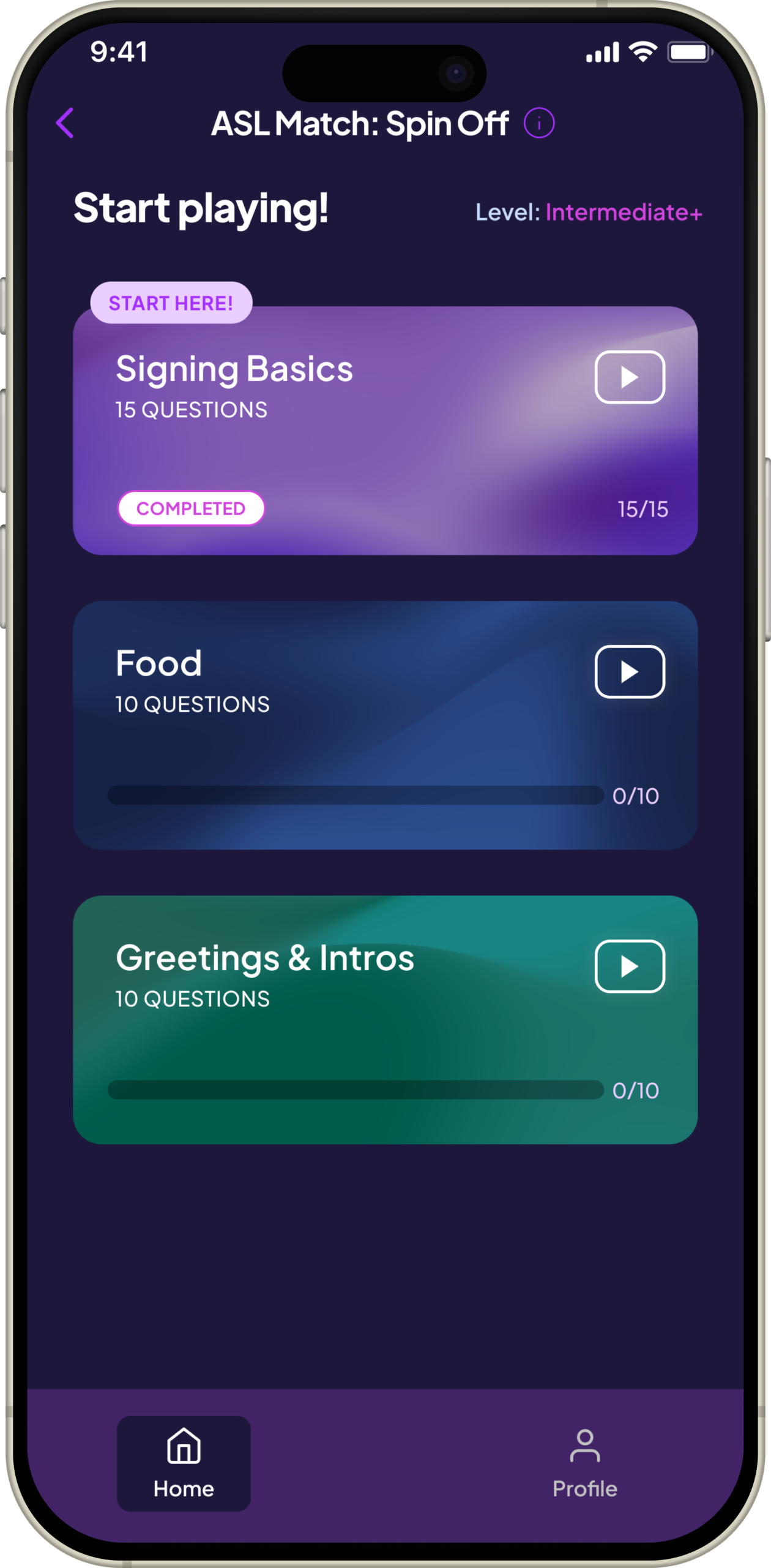 ASL Flurry — iOS course list on iPhone