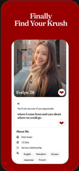 Krush curated dating community app built by AppMakers