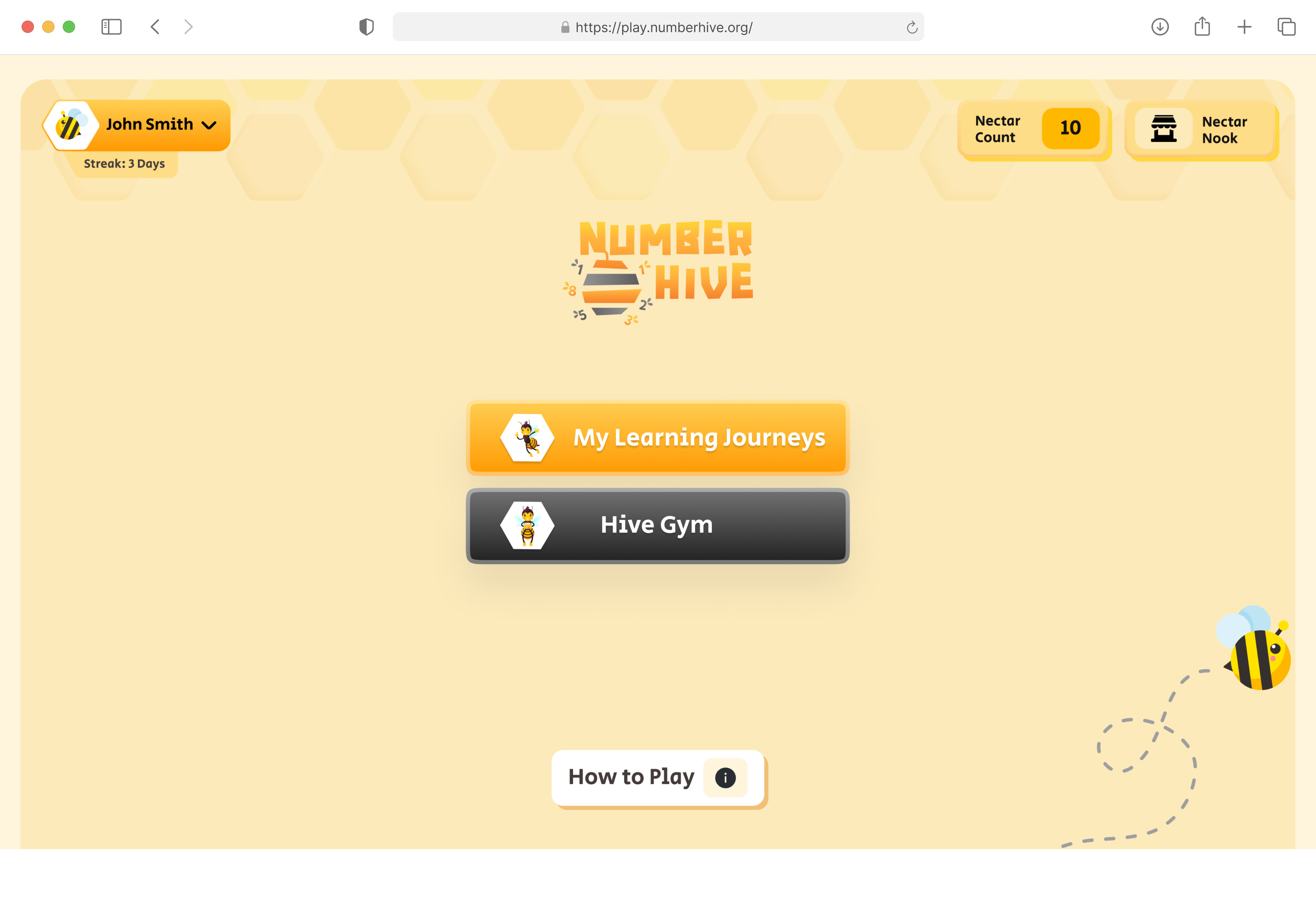 Number Hive live on the web at play.numberhive.org