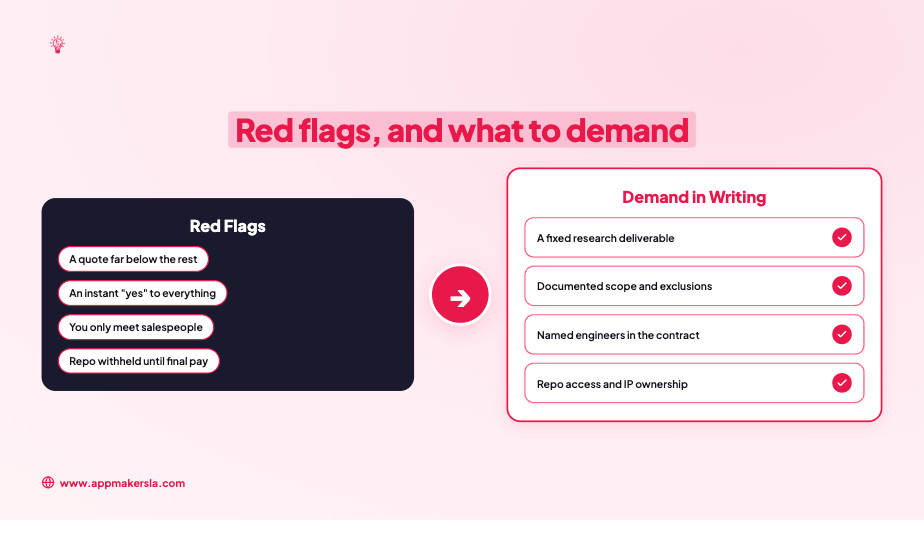 checklist that shows the red flags